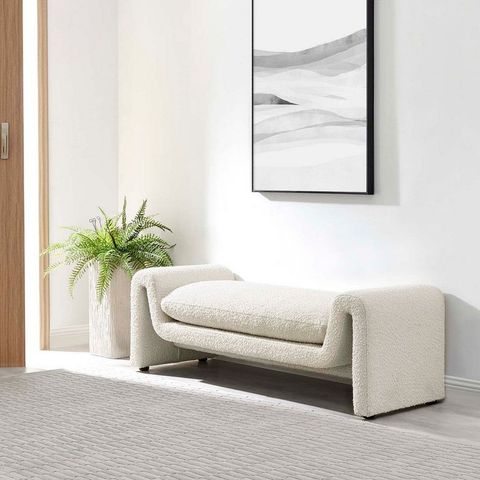 Buy Waverly Boucle Fabric Bench | Casagear | Fabric Bench, Bedroom ... within The Enduring Appeal of the Waverly Boucle Fabric Bench in Black